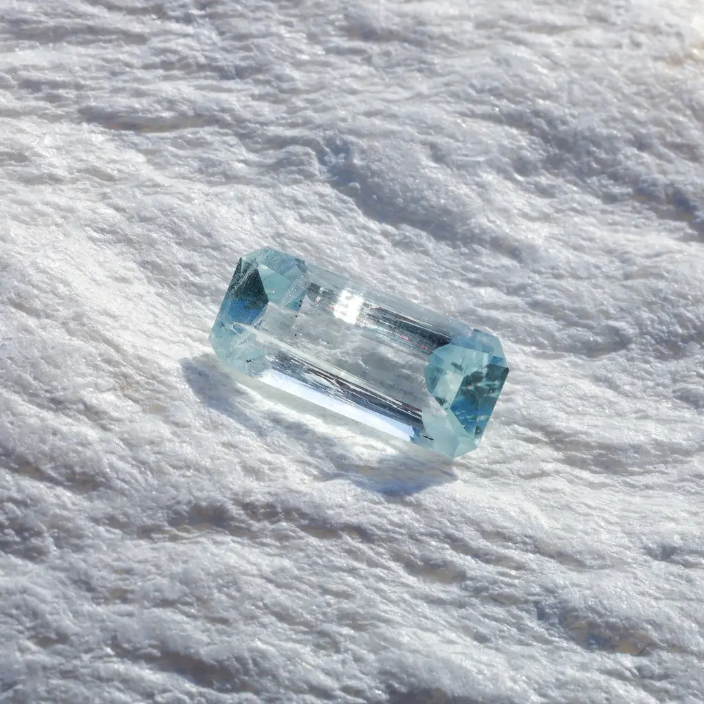 Clear 3.3 ct. Aquamarine in emerald cut