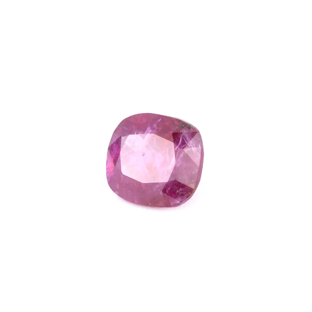 Purplish red 3.2 ct. Ruby in cushion cut