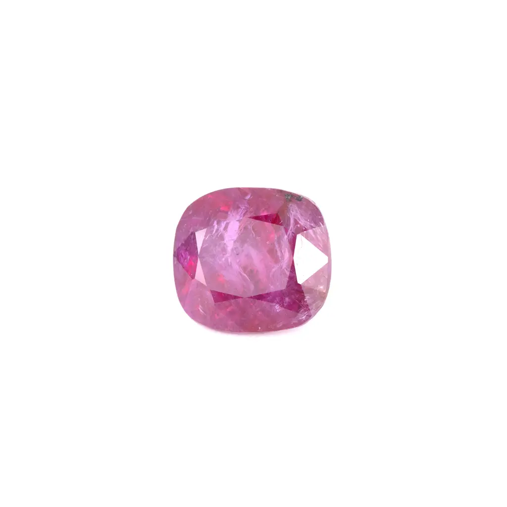 Purplish red 3.2 ct. Ruby in cushion cut