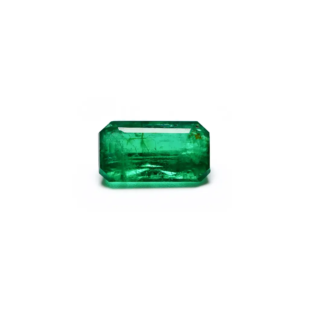 Vivid green 6.4 ct. Emerald cut