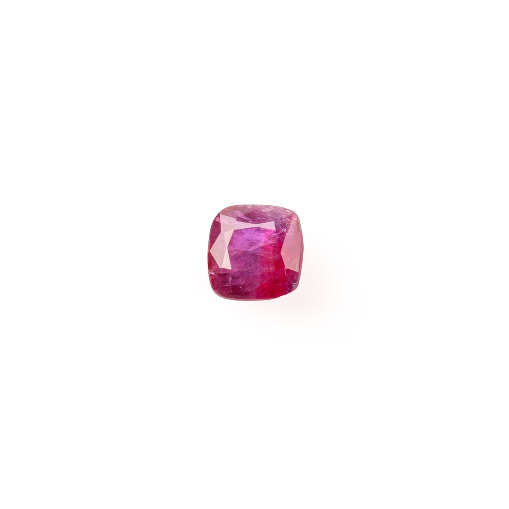 Purplish red 1.3 ct. ruby in cushion 