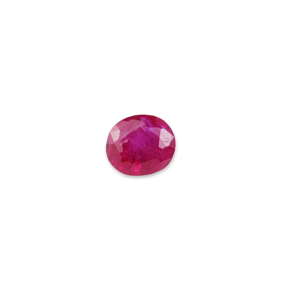 Purplish red 0.88 ct. Ruby in oval  