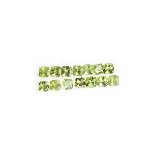 [P20245] Set of 14 (0.4 ct.) Peridot in cushion cut